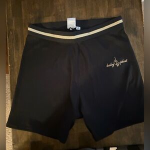 Baby Phat X Puma- Black Bike Shorts with Gold Accents